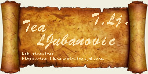 Tea LJubanović vizit kartica